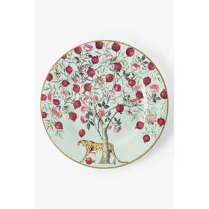 Assiette de Présentation Florale Bleue en Métal Émaillé 13'' – Assiette de Base Ronde en Acier de Luxe pour Mariages et Fêtes – Vaisselle Décorative - Product Image 3