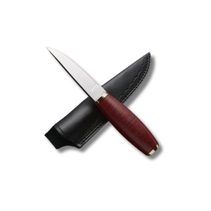 Couteau de chasse/découpe de viande en acier Damas fait main, lame fixe, manche en Micarta, étui en cuir, OEM, multifonctionnel, vente en gros - Product Image 5