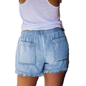 Shorts en jean bleu clair décontractés pour femmes, style nouveau, taille haute, mode été, légers, pour femme - Product Image 6