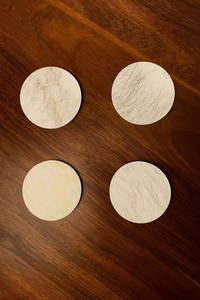 White and Gold Marble <b>Coaster</b> <b>Set</b> of 4 With Chic Holder Handcrafted Design For Elegant Home Decor and Drink Use - Product Image 6