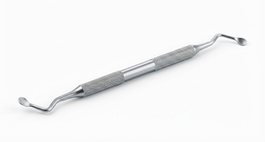 Curette dentaire Lucas en argent avec poignée moletée, instrument chirurgical manuel de classe I - Product Image 4