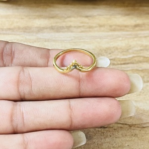 Bague Chevron de Luxe au Design Bohème en Laiton pour Femme, Plaqué Or 18 carats, Perles Empilables, Bague Minimaliste – Vente en Gros/OEM/ODM - Product Image 6