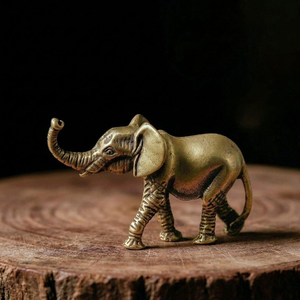 Handcrafted Brass <b>Elephant</b> Statue Decorative Golden Metal <b>Elephant</b> Figurine Luxury Tabletop Animal Sculpture Home Office <b>Decor</b> - Product Image 2