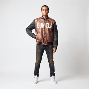 Chaqueta Varsity de PU para Hombre Dumela, Corte Regular, Cuello Camisero, Resistente al Viento, Logotipo Frontal, Ropa Exterior Informal de Invierno - Product Image 6