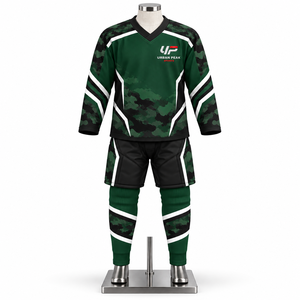 Uniforme de hockey sobre hielo Elite con franjas llamativas en las mangas, construcción de jersey refinada y estilo distintivo para equipos competitivos. - Product Image 1