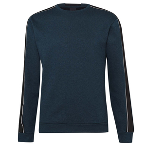 <b>Men's</b> <b>Grey</b> Crew Neck <b>Sweatshirt</b> Regular Fit Solid Color Knitted Cotton Casual Autumn Wear - Product Image 3