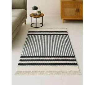 Tapis traditionnel vert olive noué à la main en laine, avec motif géométrique, en coton et laine, en polyester, à poils coupés, de qualité. - Product Image 3