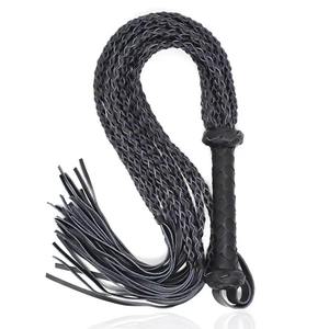 Fouet d'équitation SPALL JP SPORTS en cuir véritable de vachette, fouet d'équitation avec poignée en cuir, outil d'entraînement pour chevaux, équitation, BDSM - Product Image 3
