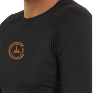 Camiseta de Manga Larga Negra para Hombre con Logotipo Personalizado, Impresión por Transferencia de Calor, Secado Rápido, Poliéster, para Adultos - Product Image 6