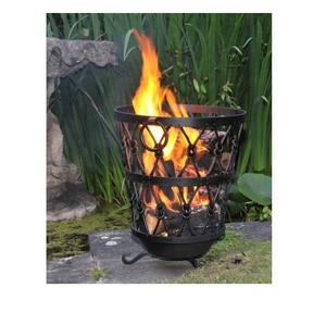 เตาไฟโลหะสีดำพร้อมเตาเผาไม้สำหรับเล่นโป๊กเกอร์กลางแจ้งและฝาครอบกันน้ำทรงกลมสำหรับเตาไฟกลางแจ้ง - Product Image 1