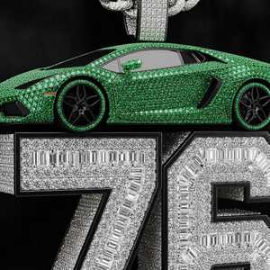 Pendentif Moissanite Personnalisé Numéro 76 avec Voiture, Style Hip Hop, pour Fêtes et Occasions Spéciales, en Argent 925, Bijoux Fins, Pendentifs et Breloques - Product Image 6