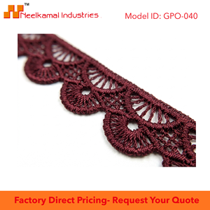 10mm Maroon Eco-Friendly Luxury Floral Guipure Lace Trim Customizable Bulk Order 20 Meter Gift <b>Boxes</b> Hair Clips Crafts Hair Bows - Product Image 6