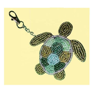 Handmade Seed Beads <b>Turtle</b> Keychain Art Deco Design High Quality 5x7cm for Bags Purses Backpacks Girls Gifted Accessory - Product Image 2