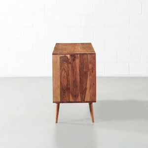 Modern Acacia Wood <b>TV</b> Unit Solid Wood Cabinet with Smooth Finish and Functional Storage Compartments Stylish - Product Image 3