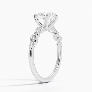 Anillo BOJ 0108 con Corte de Pera, Plata 925, Diseño de Hojas y Capullos, Anillo Solitario con Diamante de 2ct, Color D, VVS1, Moissanita, Certificado GRA - Product Image 2