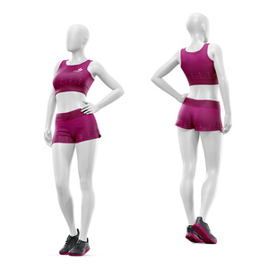 Ensemble de sport deux pièces premium pour femmes : soutien-gorge de sport et short en tissu anti-humidité – Tenue de fitness et d'entraînement tendance - Product Image 3