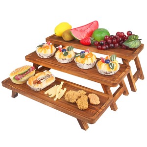 Handcrafted <b>Rustic</b> Acacia <b>Wood</b> Cake Stand - Wholesale from India - Product Image 6