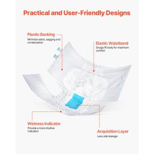 Pannolini per adulti super assorbenti usa e getta taglia XL, mutande 3D anti-perdita con linguette per uomo e donna, SAP giapponese - Product Image 3