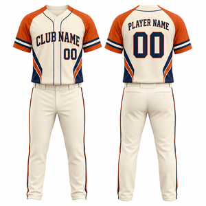 Conjunto de Uniforme de Béisbol Personalizado para Hombre, Jersey de Manga Corta y Pantalones de Malla Transpirable de Poliéster, Impresión con Nombre del Equipo, Ajuste Regular para Todas las Temporadas - Product Image 1