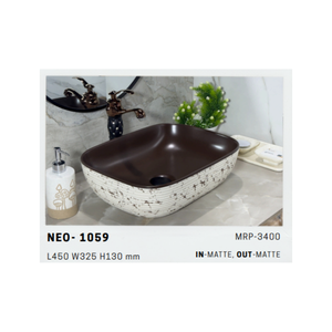 Lavabo de Cerámica de Alta Gama Serie Neo 1065 con Acabado Brillante para Interiores de Baños Residenciales de Lujo - Product Image 2