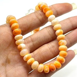 Natural Orange Opal Smooth Rondelle <b>Choker</b> Necklace 7MM 8MM Candy Orange Opal Gemstone Necklace With 925 Sterling <b>Silver</b> Jewelry - Product Image 1