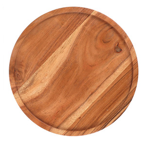 Plateaux en bois d'acacia écologiques faits à la main sans danger pour les aliments Assiettes à dîner pour servir des collations Fruits Noix Personnalisables en vrac Vente en gros - Product Image 3