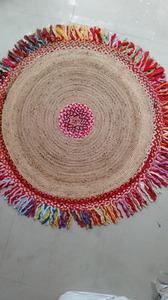 Tapis de sol rond tressé le plus vendu, tapis tissé naturel pour salon, chambre, salle à manger et maison, disponible à la vente - Product Image 4