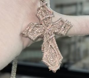 Colgante de Cruz con Diamantes de Moissanita, Plata 925, Estilo Iced Out, Joyería Religiosa Hip Hop, Brillante, Regalo para Hombres y Mujeres - Product Image 3