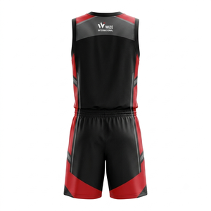 Ensemble de maillots de basket-ball personnalisés WIZE INTERNATIONAL, unisexe, sans manches, col en V, tissu respirant, vêtements de sport - Product Image 2