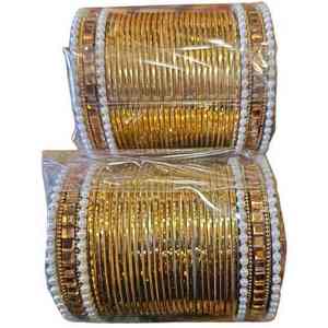 Ensemble de bracelets de mariage islamiques tendance en or rose, ornés de zircons, bijoux traditionnels pour femmes avec finition hautement polie - Product Image 5