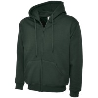 Sweat-shirt à capuche zippé vert olive unisexe en coton French Terry classique, veste à fermeture éclair intégrale, haut de travail personnalisé