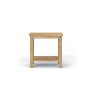 <b>Square</b> Wooden <b>Side</b> <b>Table</b> With Lower Shelf Modern Minimalist Design Stable Solid Wood Outdoor Indoor Use - Product Image 3