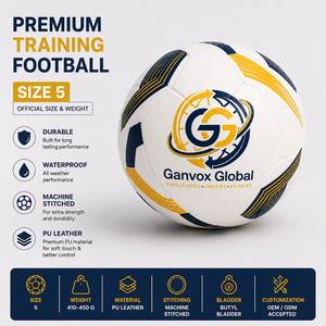 Size 5 Youth Training Football PU Leather Soccer Ball Machine Stitched Waterproof Rubber Bladder <b>Polybag</b> Packaging High for - Product Image 2