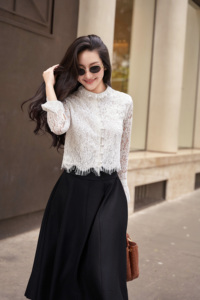 Jupe midi évasée noire élégante et moderne pour femme, taille haute, style tailleur, décontractée, pour le bureau, fournisseur ODM OEM RYAN - Product Image 4