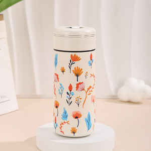 Vaso Térmico de Acero Inoxidable con Diseño Floral, Doble Pared Aislada, Aislamiento Térmico de 6-12 Horas, Botella de Viaje con Tapa en Forma de Menta - Product Image 6