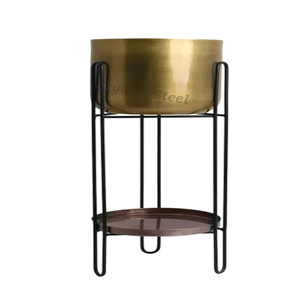 Soporte de Alambre con Recubrimiento de Polvo de Hierro, Duradero, Multiusos, Moderno y Clásico, para Macetas de Exterior e Interior, con Drenaje - Product Image 1