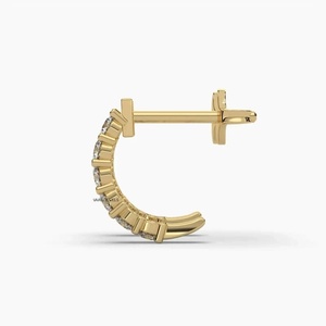 Pendientes de Aro con Diamantes Cultivados en Laboratorio, Corte Redondo, en Oro de 10K, 14K, 18K, Plata de Ley 925 y 935, Joyería Fina - Product Image 3