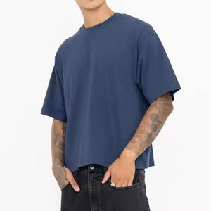 Camiseta transpirable de secado rápido 100% algodón, estilo holgado y corto para hombre, con tela de lona, ideal para el verano. - Product Image 4