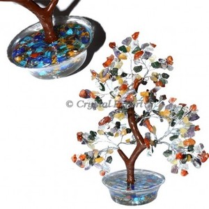 Seven Chakra Gemstone 300 Chips <b>Tree</b> With Agate Slice Base - <b>Crystals</b> Money <b>Tree</b> for Home Decoration Feng Shui - Product Image 2