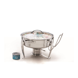 Recipiente para Calentar Comida Tipo Buffet, Portátil, de Acero Inoxidable, con Tapa de Vidrio y Asas - Product Image 2