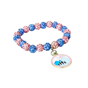 Bracelet en cristal scintillant avec breloque métallique, bracelet extensible perlé, accessoire de mode pour femme, cadeau idéal pour le quotidien - Product Image 1