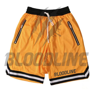 BLOODLINE Men's Black Mesh <b>Shorts</b> Mid Waist Drawstring Sporty Style with <b>Zip</b> <b>Pockets</b> Breathable Design - Product Image 6