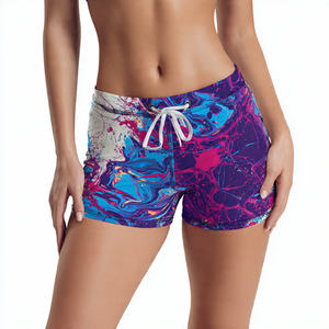Shorts de Compresión con Cordón en la Cintura para Mujer, de Secado Rápido, Sublimados, para Levantamiento de Pesas, Capa Base, Estampados - Product Image 1