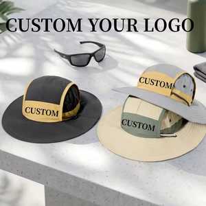 Unisex Adjustable Bucket <b>Hat</b> With Wide Brim And Contrast Color Panel For Outdoor Use Spring Summer Casual Style Adult Size - Product Image 6