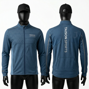 Chaqueta de Entrenamiento de Golf para Hombre, 290 GSM, Tela de Poliéster y Spandex de Alto Rendimiento, Color Beige Dorado con Detalles Negros, Logotipo Personalizado - Product Image 5