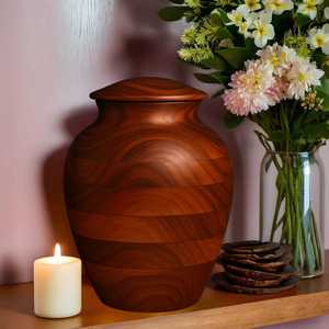 Urnas de Madera Modernas, Redondas, Pulimentadas y Hechas a Mano, Coloridas, para Cenizas de Cremación de Adultos, Hombres y Mujeres, Decoración Funeraria para Mesa, Hogar y Mascotas - Product Image 4