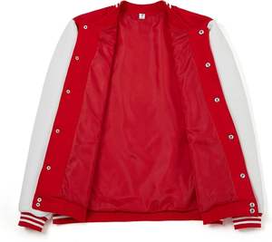 Plain Dyed Fleece Baseball Sporty <b>Jacket</b> Regular Fit Autumn Varsity <b>Jacket</b> Breathable Wholesale Letterman <b>Red</b> Color <b>Jackets</b> - Product Image 6