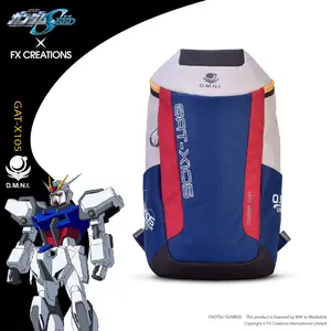 Grosir kualitas baik ransel poliester kapasitas besar luar ruangan tokoh aksi kasual Gundam Seed Strike untuk pria dan wanita