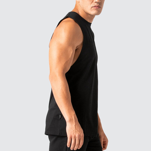 Débardeur côtelé blanc 100 % personnalisé pour homme, coupe ajustée, col ras du cou, en coton, avec impression de logo sur mesure, vente en gros - Product Image 2