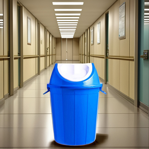 Poubelle à bascule en plastique de grande capacité 50L, couleur unie, légère, pour la maison, avec couvercle à bascule lisse - Product Image 3